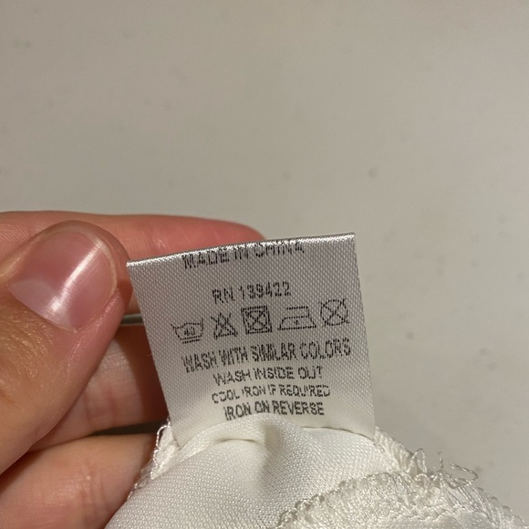 Cut out front, open back white mini dress with neon details - Picture 4 of 5